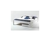 Empinio24 Bett Viking-II 160 x 200 cm, Kiefer massiv weiss lackiert