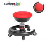 aeris - Impulsmöbel Kinderstuhl / Rollhocker SWOPPSTER Microvelours cherry-red
