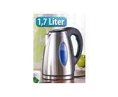 Rosenstein & Söhne Edelstahl-Wasserkocher 1,7 Liter mit Kalkfilter