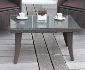 Gartentisch Couchtisch, Rattan, Glas, wetterfest ~ Variantenangebot