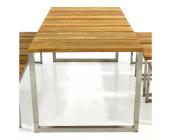 Zebra Axis Gartentisch 180x90 Gestell Edelstahl/teak