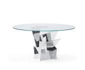 YDF Diamante Tisch, rund, transparentes Glas