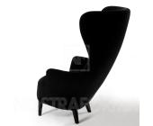 Tom Dixon Wingback Chair Sessel, schwarz lackierte Füße