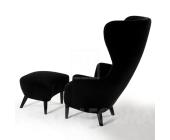Tom Dixon Wingback Footstool Hocker, naturfarbene Baumwolle