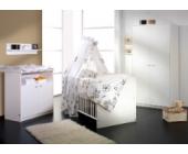 Schardt Komplett Kinderzimmer CLASSIC LINE WEIß 3-tlg. (Kinderbett Wickelkommode und 2-türiger Kleiderschrank) weiß
