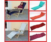 Deckchair-Auflage, 190x58x7cm, Baumwolle ~ blau