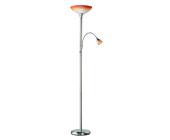 Trio Deckenfluter Stehlampe, Metallgestell, Glas, orange/gelb/weiß, Nickel