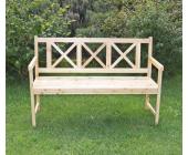 Mendler Gartenbank Holzbank Parkbank M24, unbehandelt, 85x130x50cm