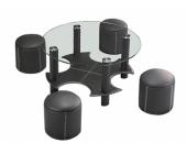 Kauf-Unique.de Couchtisch Bebop + 4 Hocker