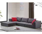 Kauf-Unique.de Wohnlandschaft Houston - Niedrige Sitzhöhe: 24 cm - Grau