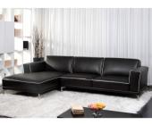 Kauf-Unique.de Ledersofa Ecksofa Sheffield Schwarz - Ecke Links