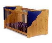 SILENTA Babybett/Kinderbett, Silenta, natur- blau