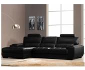 Kauf-Unique.de Ledersofa Ecksofa Metropolitan Schwarz - Ecke Links