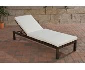 Sonnenliege, Relaxliege, Gartenliege Rimini #62S, Polyrattan ~ braun-meliert