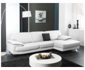 LINEA SOFA Ledersofa Ecksofa Emotion - hochwertiges Leder - Weiß - Sofaecke Rechts