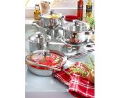 KING SET: Topfset mit Glasdeckel, KING, »Silver Line Glas« (12tlg.)