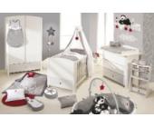 roba Komplett Kinderzimmer ROCK STAR BABY 3-tlg. (Kinderbett Wickelkommode und 2-türiger Kleiderschrank) Weiß/Grau