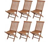 6x Klappstuhl Gartenstuhl Modena, 90x62x45 cm, Teak