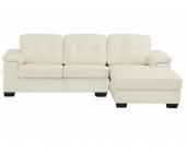 Kauf-Unique.de Ledersofa Ecksofa Jackson - Elfenbein - Ecke Rechts