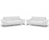 LINEA SOFA Ledergarnitur Virtuosa 3+2 - Hochwertiges Leder - Weiß