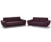 LINEA SOFA Ledergarnitur Virtuosa 3+2 - Hochwertiges Leder - Pflaume