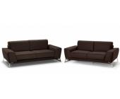 LINEA SOFA Ledergarnitur Virtuosa 3+2 - Semi Anilinleder - Braun