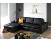 LINEA SOFA Ledersofa Ecksofa Idole - Schwarz - Ecke Links