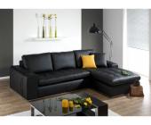 LINEA SOFA Ledersofa Ecksofa Idole - Schwarz - Ecke Rechts