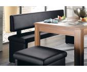 Sitzbank, mit Rückenlehne, schwarz, Breite 140 cm