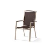 Sieger Stapelsessl TRENTO Alu/Textilux champ./mocca