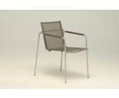 Fischer Möbel Fischer Taku Sessel Gewebe 25 silber-schwarz, mit Armlehnen