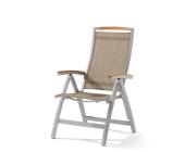 Sieger Klappsessel CATENA Alu/Textilux/Teak, graphit/natur