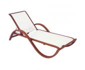 MBM Bow Gartenliege mit Textilenbezug natur und Resysta-Gestell burma