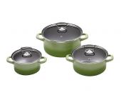 KING SET: Emaille Topfset, KING®, »RETROSTYLE«, Grün (6tlg.)