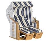 Strandkorb Rustikal 250 Plus, blauweiß