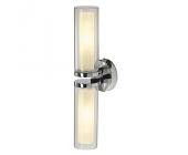 SLV Wandleuchte, WL 106 E14, chrom, Doppelglas, 2xE14, max. 40W