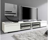 DeLife TV Lowboard Corina 208x31 cm Weiss Hochglanz 2 Klappfächer 4 Fächer