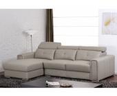Kauf-Unique.de Ledersofa Ecksofa Dionysos - Grau- Ecke Links
