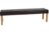 Sitzbank 160cm dunkelbraun / natur - Massivholz-Möbel Kunstleder, Massivholz Rubberwood (Kautschuk) modern