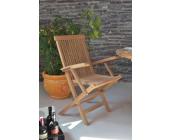 Teak Klappstuhl mit Armlehne - Massivholz-Möbel Massivholz Teak modern