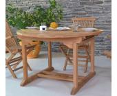 Teak Esstisch 120cm rund - ausziehbar - Massivholz-Möbel Massivholz Teak modern