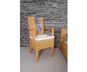 Rattan Armlehnstuhl 'Larisa' honig - Massivholz-Möbel Rattan modern