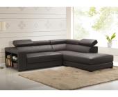 Kauf-Unique.de Ledersofa Ecksofa Leeds - Braun - Ecke Rechts