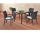 Sitzgruppe, Gartengarnitur Bari, Poly-Rattan, 4 Stühle ~ Variantenangebot