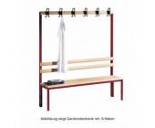 C und P Garderobenbank ohne Schuhrost, 4 Haken, HxBxT 165x100x40 cm