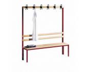 C und P Garderobenbank ohne Schuhrost, 6 Haken, HxBxT 165x150x40 cm