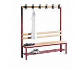 C und P Garderobenbank mit Schuhrost, 6 Haken, HxBxT 165x150x40 cm
