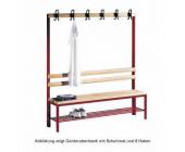 C und P Garderobenbank mit Schuhrost, 8 Haken, HxBxT 165x200x40 cm