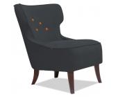 AMORE DI CASA Sessel Audrey Button Anthrazit-Orange