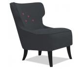 AMORE DI CASA Sessel Audrey Button Anthrazit-Pink